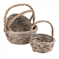 Корзина (ива) d27*h12*hh34см круг серый