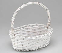 Корзина плетеная (ива) d31*23*h11*hh33см овал белый