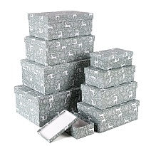 Коробка НГ 21*14*9см Олени на рождество