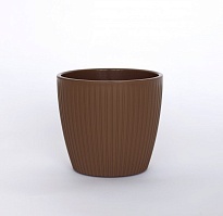 Горшок Эви VipSet d10,5 h9,7см 0,6л с вкладкой пластик шоколадный