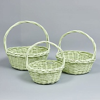 Корзина (ива) d35*h14*hh35см круг мятный