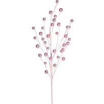 Ветка декоративная с бусинами, h62см, розовый