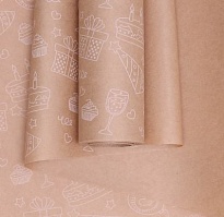 Бумага крафт 70см*10м 70г/м2 Праздник белый