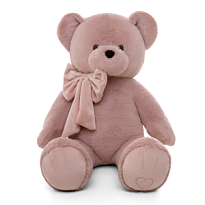 Мягкая игрушка Медведь Барт с бантом h38см пудровый