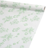 Пленка матовая 58см*10м 65мкр Бутоны роз светло-зеленый