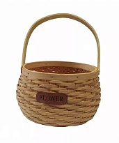 Корзина плетеная (секвойя) d20*h12*hh26см круг натуральный