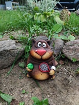 Кот Котеннис 17*17*20см коричневый 