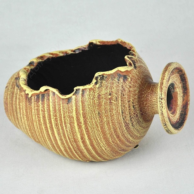 Кашпо уличное Кувшин лежащий мини 20см керамика бежевый 