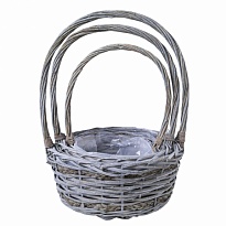 Корзина (ива) d30*h16*hh42см круг серый