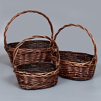 Корзина (ива) d31*23*h12*17*hh31см овал коричневый