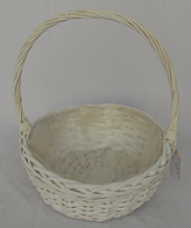 Корзина (ива) d27*h10*hh30см круг белый