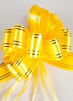 Бант шар 32мм с золотой полосой желтый