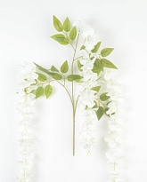 Глициния искусственная 3 ветки  h108см белый