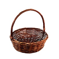 Корзина плетеная (ива) d45*d38*h15*hh45см, коричневый