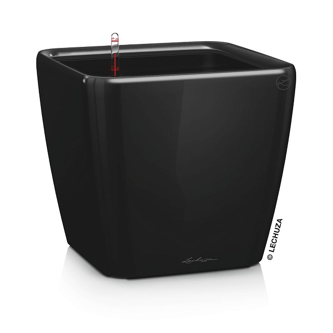 Кашпо Lechuza Квадро LS 28, автополив, черный 28*28*26см