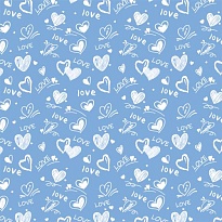 Пленка матовая 58см*10м 65мкр Магия любви небесно-голубой