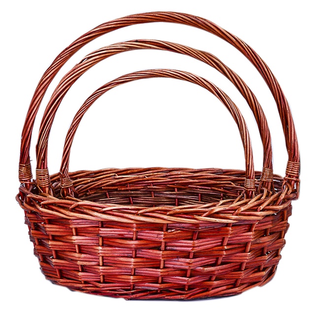 Корзина (ива) d46*36*h16*hh42см круг коричневый