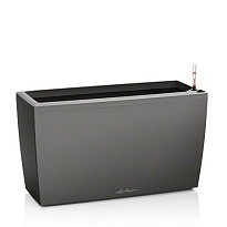 Кашпо Лечуза Караро 75, автополив, ролики, антрацитовый металлик 75*30*42,5см
