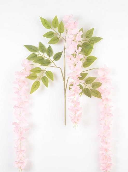 Глициния искусственная 3 ветки  h108см розовый