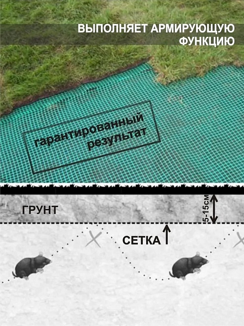 Сетка от кротов 10*10мм 2м*10м зеленый