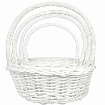 Корзина (ива) d28*h13*hh28см круг белый