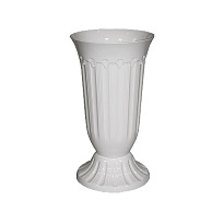 Ваза Флавия d27*h52см большая рифленая белый
