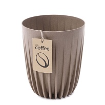 Кашпо Lamela Mira ECO coffee высокая d25 h42см 9,5л с вкладкой пластик кофе латте