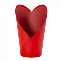 Коробка под цветы Стаканчик 13,5*10*22см красный