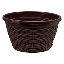 Кашпо подвесное d27 h16см 4,5л с поддоном пластик темно-коричневый