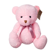Мягкая игрушка Медведь с бантом h25см розовый