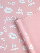 Пленка матовая 58см*10м 65мкр Поцелуй розовый  