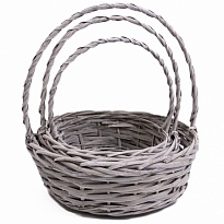 Корзина (ива) d35*h14*hh37см круг серый