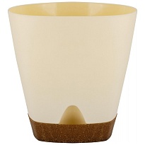 Горшок Wood d17 h16,5см 2,5л с поддоном пластик сливочный/бук