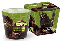 Свеча в стакане Bartek 115г аромат Дубайский шоколад