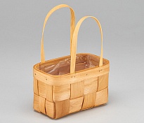Корзина (секвойя) d16*9*h9,5*hh20см прямоугольник натуральный