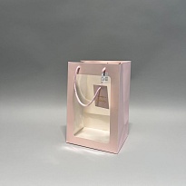 Пакет для цветов  Окно 30*20*15см розовый