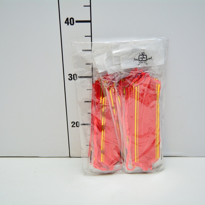 Бант шар 50мм с золотой полосой красный 