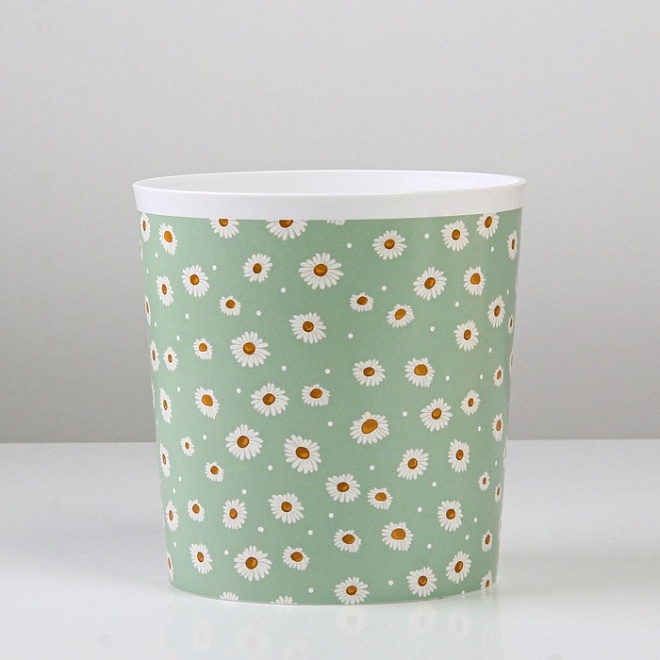 Кашпо Ромашки d14 h14 1.6л пластик зеленый