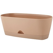 Горшок Amsterdam 25*11,5 h9,5см 1,98л с поддоном пластик молочный шоколад