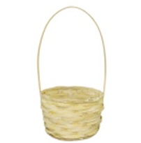 Корзина (бамбук) d16*h10*hh32см круг желтый
