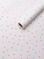 Бумага крафт белая 70см*10м Сердечки конфетти нежность