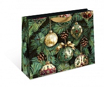 Пакет подарочный НГ 32*26*12см Изумрудные игрушки