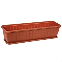 Ящик балконный Алиция 80*15,5 h18,5см 15л с поддоном пластик терракотовый 