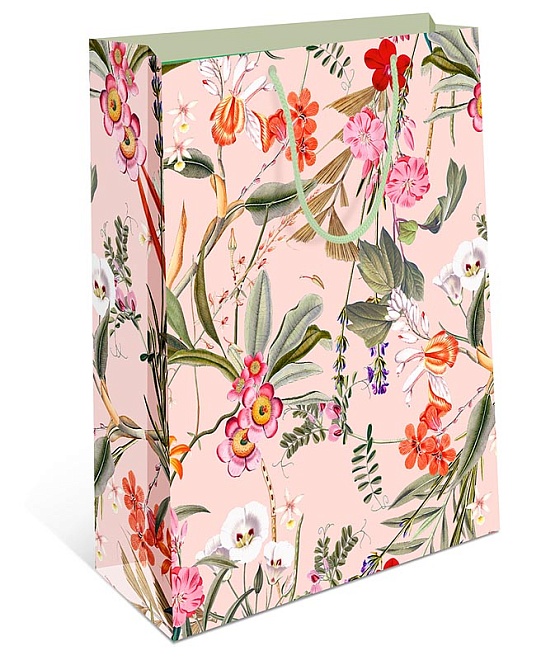 Пакет подарочный 26*32*12см цветы