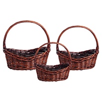 Корзина (ива) d48*h14*hh35см круг коричневый