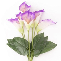 Каллы в букете искусственные 7 голов h62см сиреневый