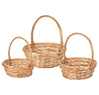 Корзина (ива) d30*h11*hh32см круг натуральный