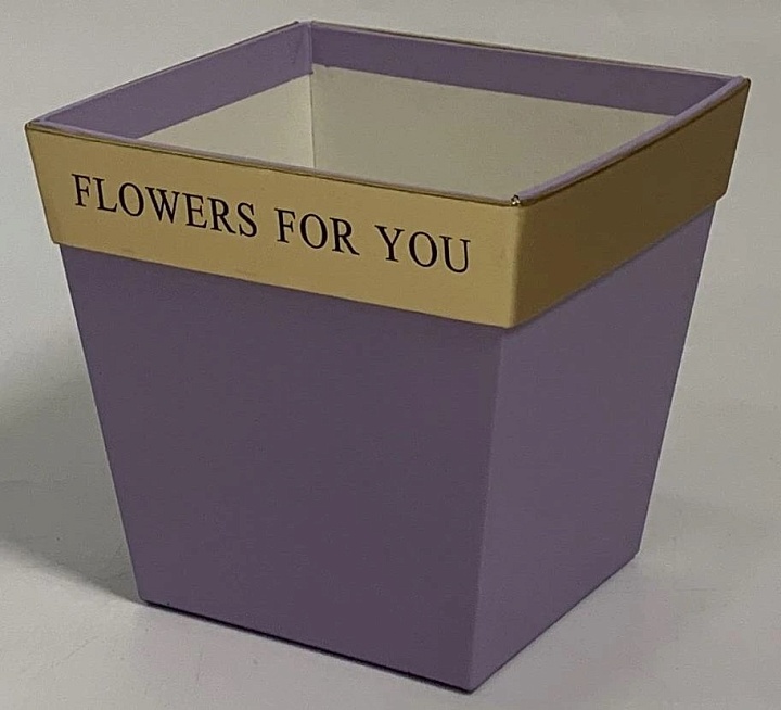 Коробка под цветы Трапеция Для тебя 11,5*8*10,8см фиолетовый