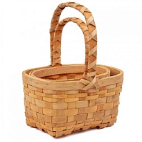 Корзина плетеная (секвойя) d27*19*h13.5*hh32см овал натуральный