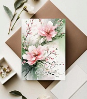 Открытка С днем рождения! 7*10см 5 шт